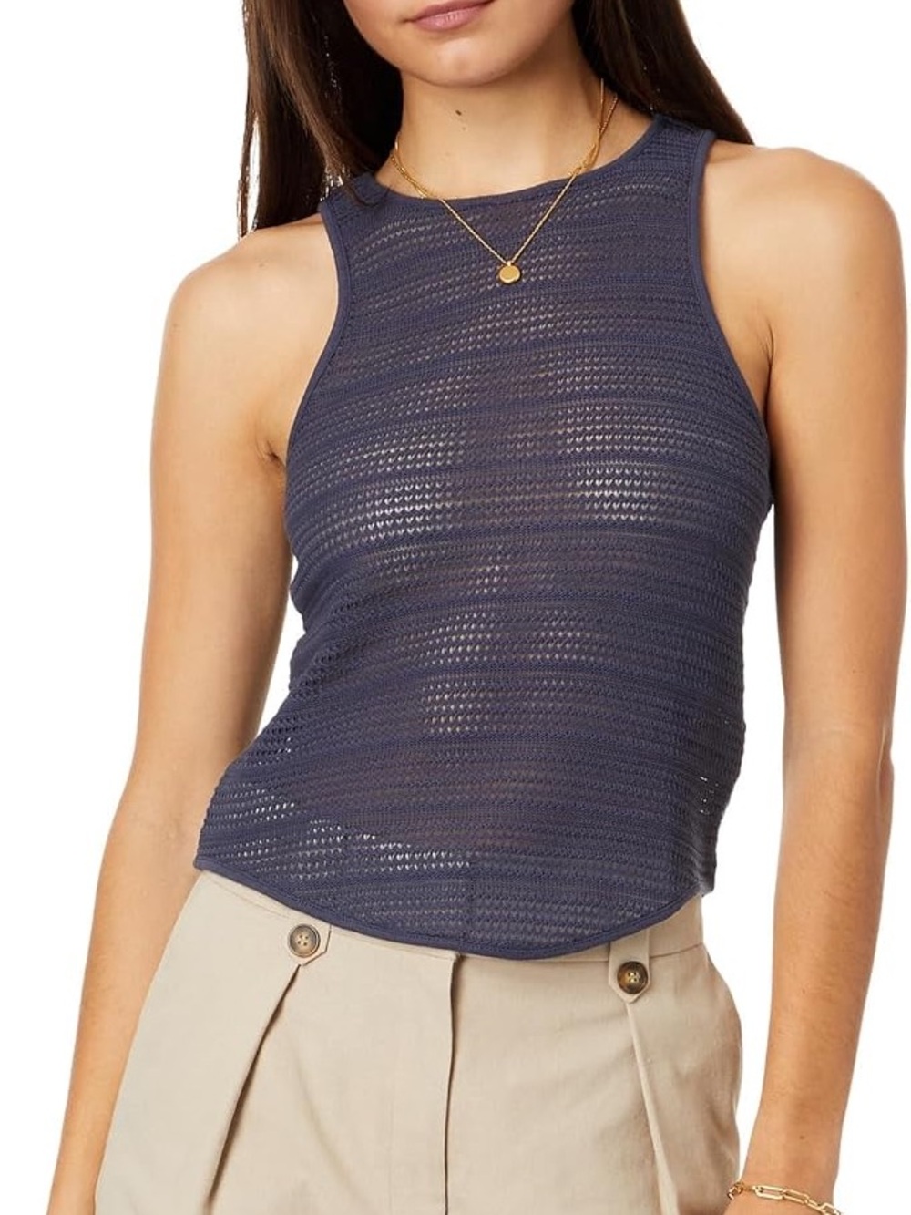 Madewell Sleeveless Navy Knit Tank Top - Women